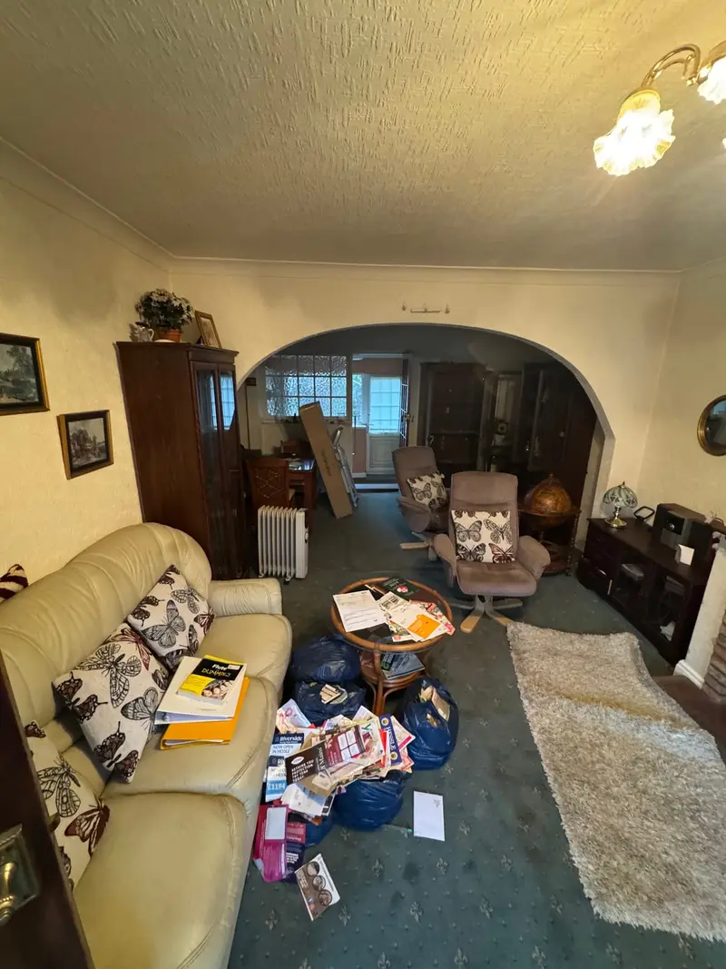 A quiet living room before a probate house clearance